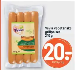 REMA 1000 VEVIA vegetariske grillpølser tilbud