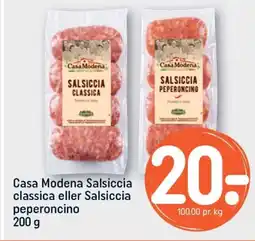 REMA 1000 CASA MODENA Salsiccia classica eller Salsiccia peperoncino tilbud