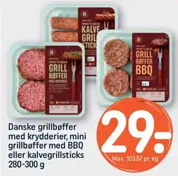 REMA 1000 REMA Danske grillbøffer med krydderier, mini grillbøffer med BBQ eller kalvegrillsticks tilbud