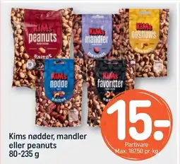 REMA 1000 KIMS nødder, mandler eller peanuts tilbud