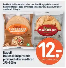 REMA 1000 NAPOLI italiensk inspirerede pitabrød eller madbrød tilbud