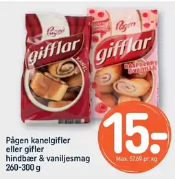 REMA 1000 PÅGEN anelgifler eller gifler hindbær & vaniljesmag tilbud