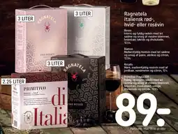 REMA 1000 RAGNATELA Italiensk rød-, hvid- eller rosévin tilbud