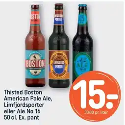 REMA 1000 Thisted Boston American Pale Ale, Limfjordsporter eller Ale No 16 tilbud