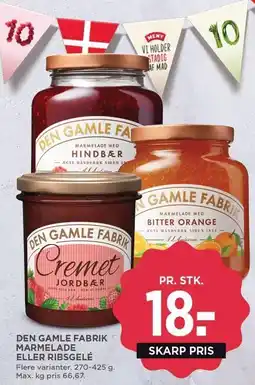 MENY DEN GAMLE FABRIK MARMELADE ELLER RIBSGELÉ tilbud
