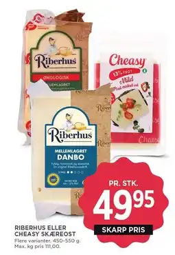 MENY RIBERHUS ELLER CHEASY SKÆREOST tilbud