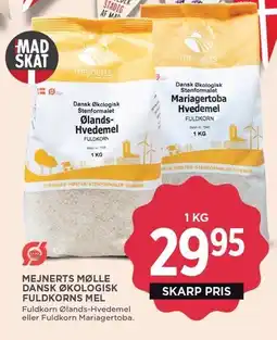 MENY MEJNERTS MØLLE DANSK ØKOLOGISK FULDKORNS MEL tilbud