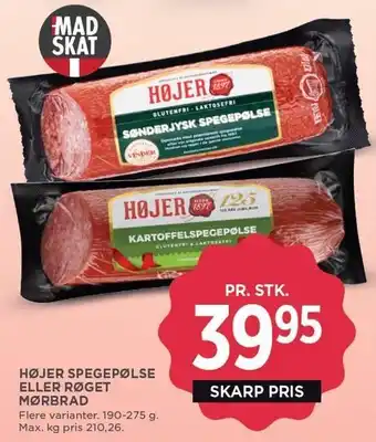 MENY HØJER SPEGEPØLSE ELLER RØGET MØRBRAD tilbud