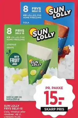 MENY SUN LOLLY FRYS SELV-IS tilbud