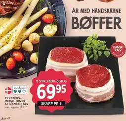 MENY TYKSTEGSMEDALJONER AF DANSK KALV tilbud