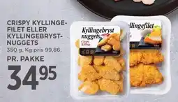 MENY CRISPY KYLLINGEFILET ELLER KYLLINGEBRYSTNUGGETS tilbud