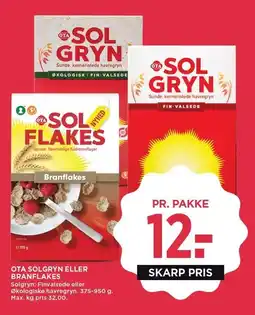 MENY OTA SOLGRYN ELLER BRANFLAKES tilbud