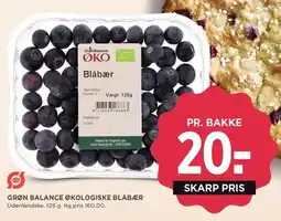 MENY GRØN BALANCE ØKOLOGISKE BLÅBÆR tilbud