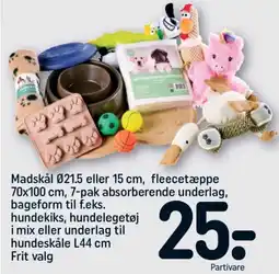 Madskål 021.5 eller 15 cm, fleecetæppe 70x100 cm, 7-pak absorberende underlag, bageform til f.eks.