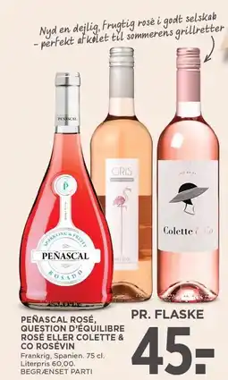 MENY PEÑASCAL ROSÉ, QUESTION D'ÉQUILIBRE ROSÉ ELLER COLETTE & CO ROSÉVIN tilbud