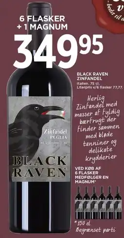 MENY BLACK RAVEN ZINFANDEL - 6 FLASKER + 1 MAGNUM tilbud