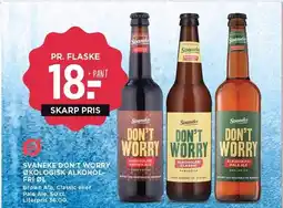 MENY SVANEKE DON'T WORRY ØKOLOGISK ALKOHOLFRI ØL tilbud