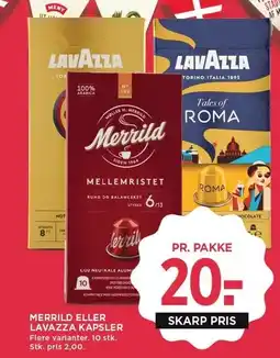 MENY MERRILD ELLER LAVAZZA KAPSLER tilbud