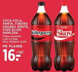MENY COCA-COLA, FANTA, TUBORG SQUASH, SPRITE, FUZE ELLER RAMLÖSA tilbud