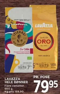 MENY LAVAZZA HELE BØNNER tilbud
