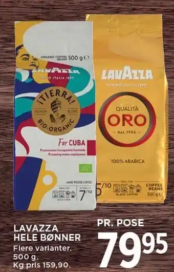 MENY LAVAZZA HELE BØNNER tilbud