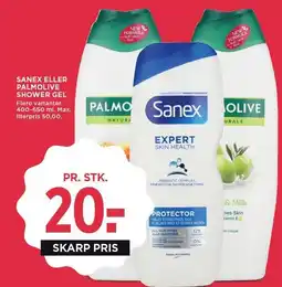 MENY SANEX ELLER PALMOLIVE SHOWER GEL tilbud