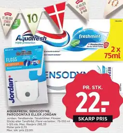 MENY AQUAFRESH, SENSODYNE, PARODONTAX ELLER JORDAN tilbud