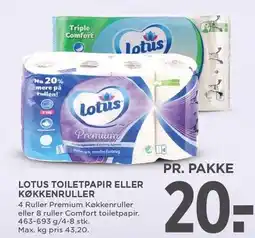 MENY LOTUS TOILETPAPIR ELLER KØKKENRULLER tilbud
