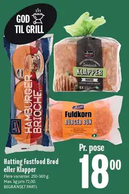 Min Købmand Hatting Fastfood Brød eller Klapper tilbud