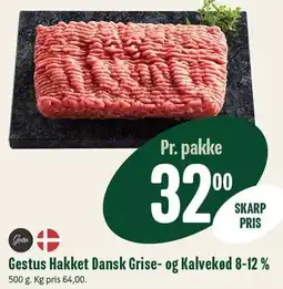 Min Købmand Gestus Hakket Dansk Grise- og Kalvekød 8-12% tilbud