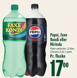 Min Købmand Pepsi, Faxe Kondi eller Mirinda tilbud