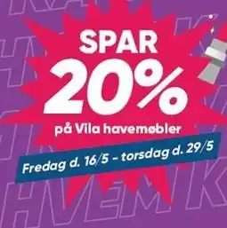 Bilka SPAR 20% på Vila havemøbler tilbud