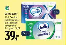 Føtex LOTUS papir tilbud