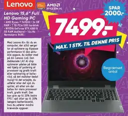 Bilka Lenovo 15,6 Full HD Gaming PC tilbud