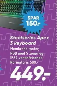 Bilka Steelseries Apex 3 keyboard tilbud