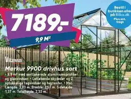 Bilka Merkur 9900 drivhus sort tilbud