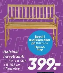 Bilka Helsinki havebænk tilbud