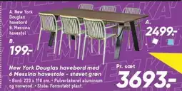 Bilka New York Douglas havebord med 6 Messina havestole tilbud