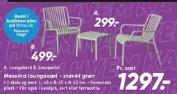 Bilka Messina loungesæt - støvet grøn tilbud