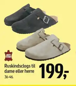 Føtex Ruskindsclogs til dame eller herre tilbud