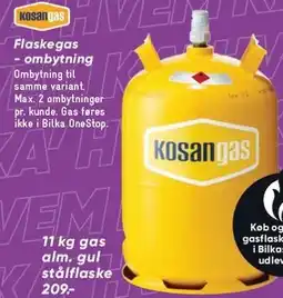 Bilka Flaskegas - ombytning tilbud