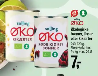 Føtex SALLING Økologiske bønner, linser eller kikærter tilbud