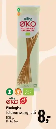 Føtex SALLING ØKO Økologisk fuldkornsspaghetti tilbud