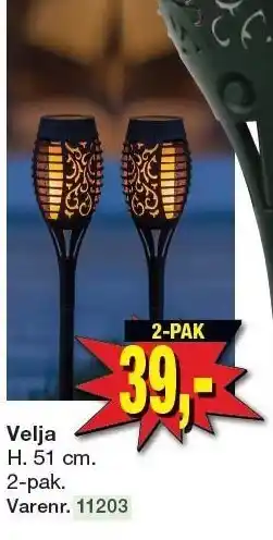 Harald Nyborg Fakkel solcellelampe Velja tilbud