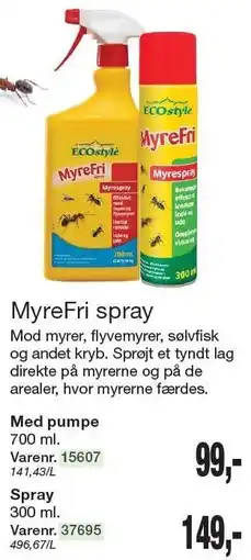 Harald Nyborg MyreFri spray tilbud