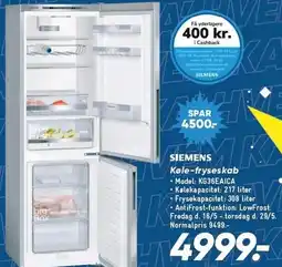 Bilka SIEMENS Køle-fryseskab tilbud