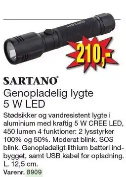 Harald Nyborg Genopladelig lygte 5 W LED tilbud