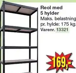 Harald Nyborg Reol med 5 hylder tilbud