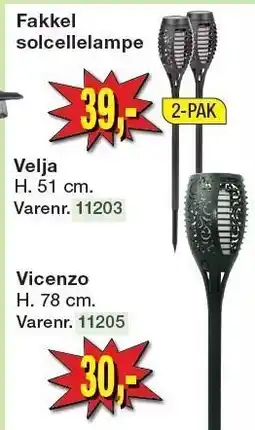 Harald Nyborg Fakkel solcellelampe tilbud