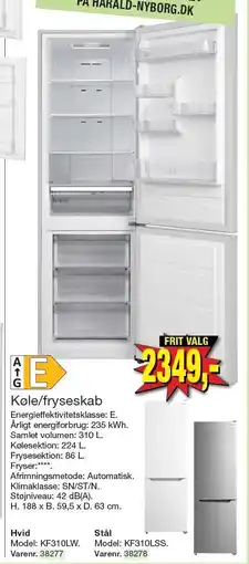 Harald Nyborg Køle/fryseskab tilbud